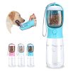 Botella-de-agua-2-en-1-para-perros-azul-blanco-rosa