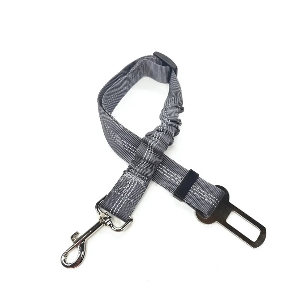Cinturón de seguridad para perro gris