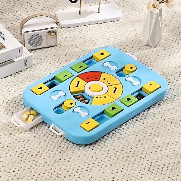 Juguetes-interactivos-azul-comida-rompecabezas