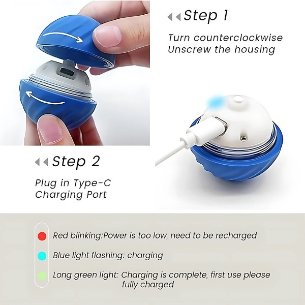 Pelota rodante automatica perro USB