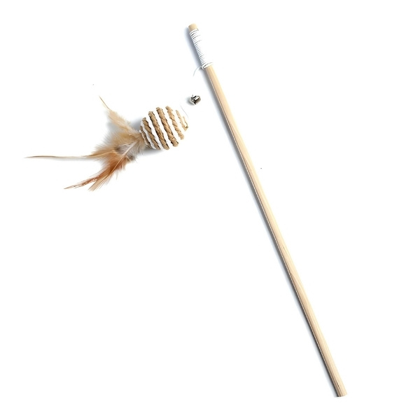 Varita-de-madera-colorida-con-plumas-para-gato-y-gatito-pájaro