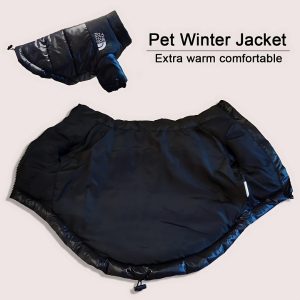chaqueta de invierno para perro textil negro suave