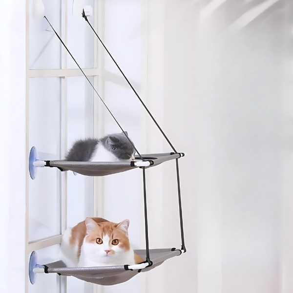 hamaca-doble-para-gato-presentación-gris