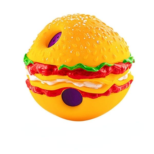pelota antiestrés para perros hamburguesa