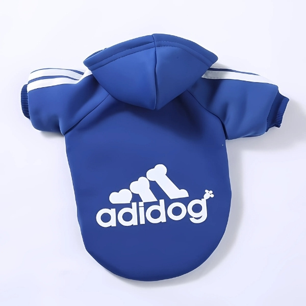 sudadera de perro adidog azul