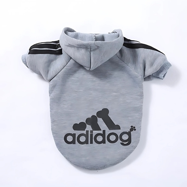 sudadera de perro adidog gris