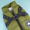 Abrigo para perros con arnés caqui fashion sport