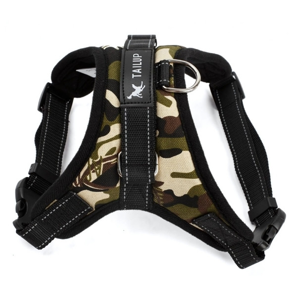 Arnés anti-tirones ajustable para perro camuflaje