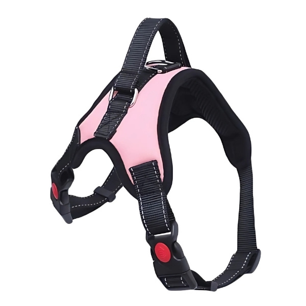Arnés anti-tirones ajustable para perro rosa