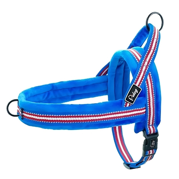 Arnés de entrenamiento para perros azul blanco