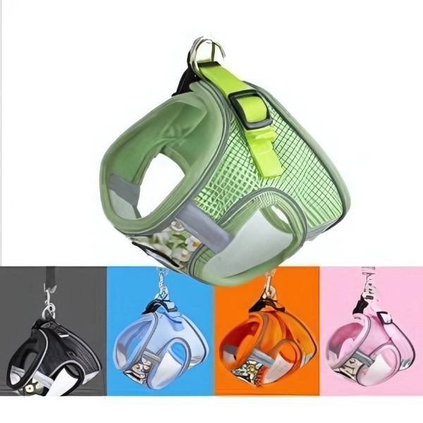 Arnés-para-perro-de-lujo-negro-verde-naranja-rosa-azul