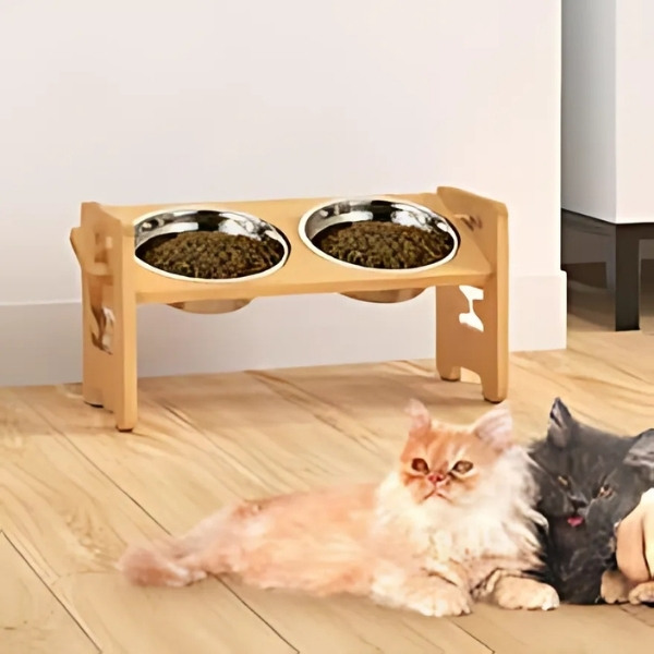 Bandeja-elevado-ajustable-de-bambú-para-gato