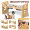 Bandeja elevado ajustable de bambú para perro modular