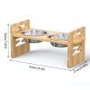 Bandeja-elevado-ajustable-de bambú-para-perro-talla