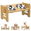 Bandeja-elevado-ajustable-de bambú-para-perro-varios-tallos-animales
