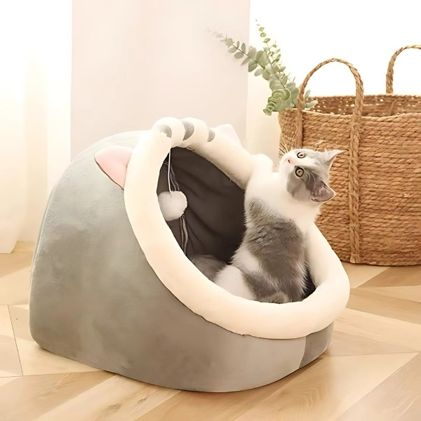 cama-para-gato-gris-suave