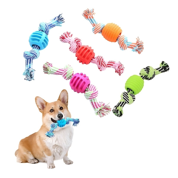 pelota con cuerda de doble nudo multi color