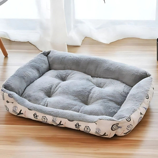 Cama Cómoda para Perros blanco gris