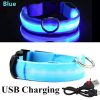 collar luminoso para perro azul usb