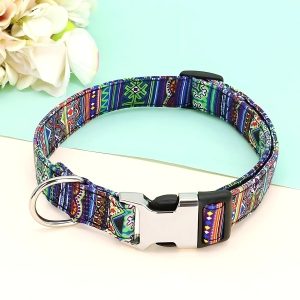 collar mexicano para perro rosa presentación azul