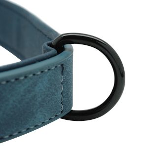 collar-para-perro-cuero-bucle-azul