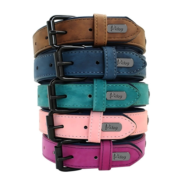 collar-para-perro-cuero-cinco-colores