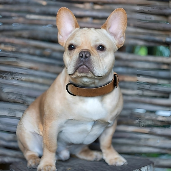 collar-para-perro-cuero-marrón-perro