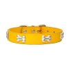 collar para perro patrón de huesos oro