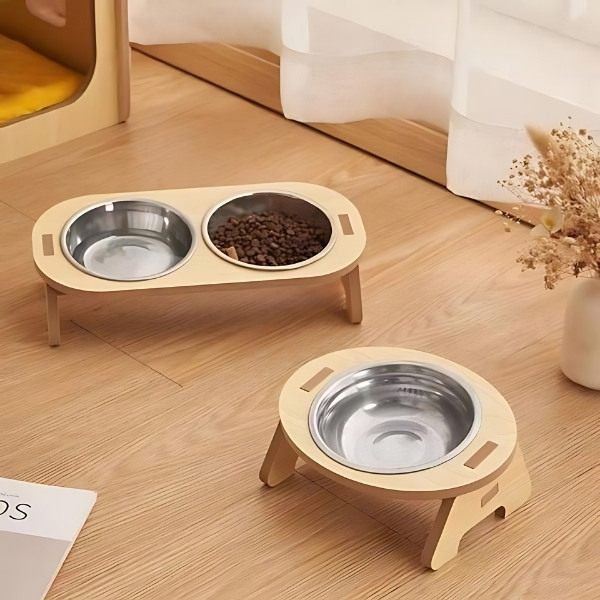 comedero-elevado-de-bambú-para-perro-simple-doble