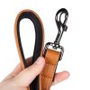 correa de cuero para perro bucle marrón