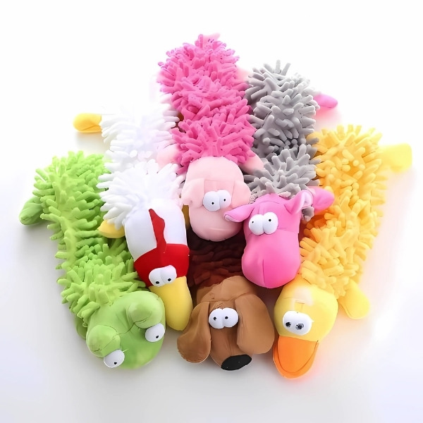 peluche-multicolor-animales-para-perro-hipopótamo-rana-pato-pero-cerdo-polla