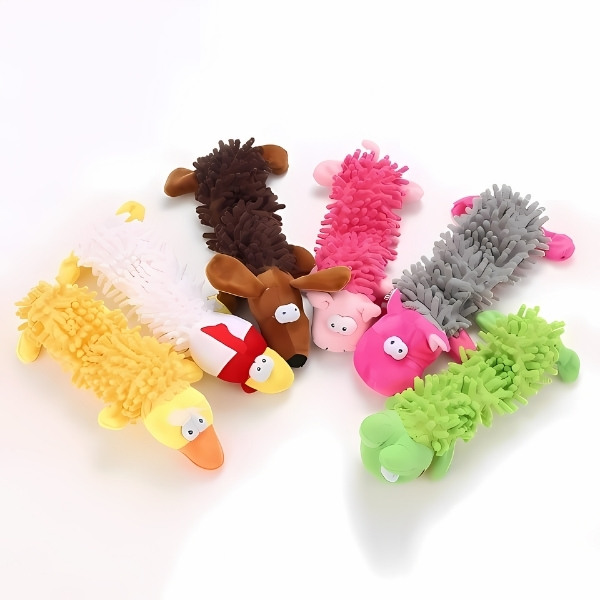 peluche-multicolor-animales-para-perro-hipopótamo-rana-perro-polla-pato-cerdo