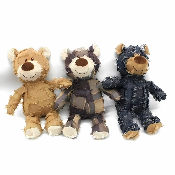 peluche-para-perro-oso-marrón-azul-marrón-oscuro-antiestrés