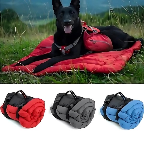 tapete de viaje impermeable para perros rojo gris negro