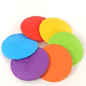 Frisbee-de-goma-natural-para-perros-naranja-verde-amarillo-azul-morado-rojo