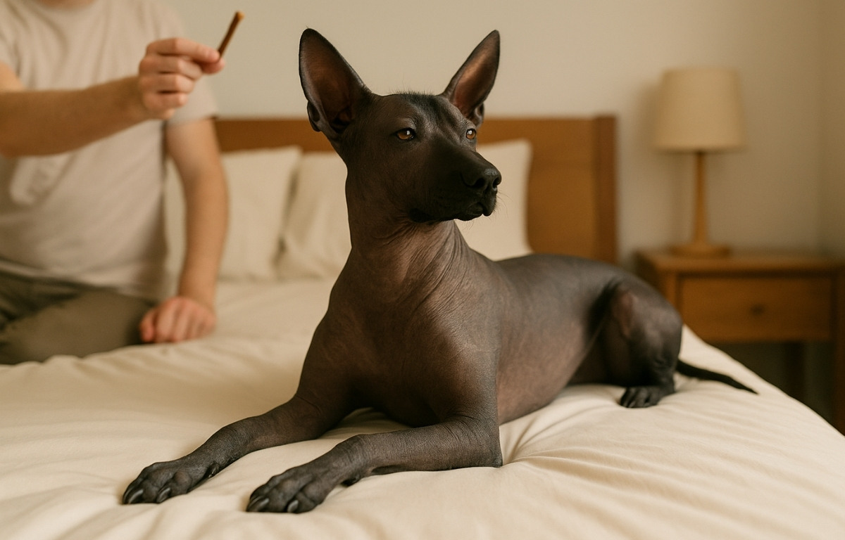 perro-Xoloitzcuintli-cama