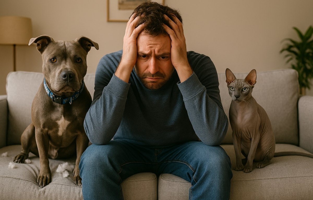 perro-gato-hombre-desesperado