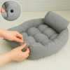 Cama-gris-3-en-1-para-Perro-azul-botones