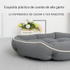 Cama-gris-de-Lujo-para-Perros-suave-correa