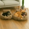 Cama-marrónl-3-en-1-para-Perro-2-perros