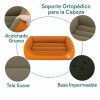 Cama-naranja-Acolchada-con-Estampados-para-Perros-suave