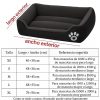Cama-negro-Acolchada-con-Estampados-para-Perros-talla