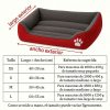 Cama-rojo-Acolchada-con-Estampados-para-Perros-