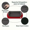Cama-rojo-Acolchada-con-Estampados-para-Perros-suave