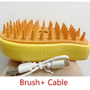Cepillo-Pulverizador-amarillo-Anti-Pelaje-para-perro-USB