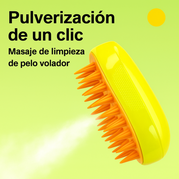Cepillo-Pulverizador-amarillo-Anti-Pelaje-para-perro-vapor