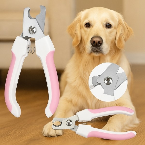 Cortauñas-de-acero-profesional-rosa-perro-presentación-presentación