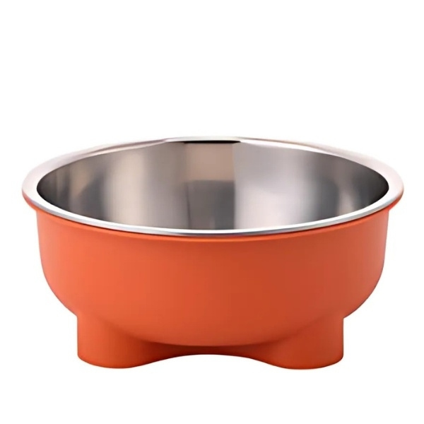 Comedero-para-perro-de-acero-inoxidable-naranja-comida
