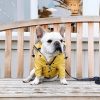 Impermeable-para-perro-amarillo-sentado