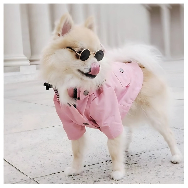 Impermeable-para-perro-rosa-pequeño